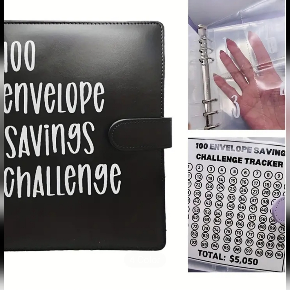 100 Envelope Challenge Binder Saving Folder Purple Color - Picture 6 of 6